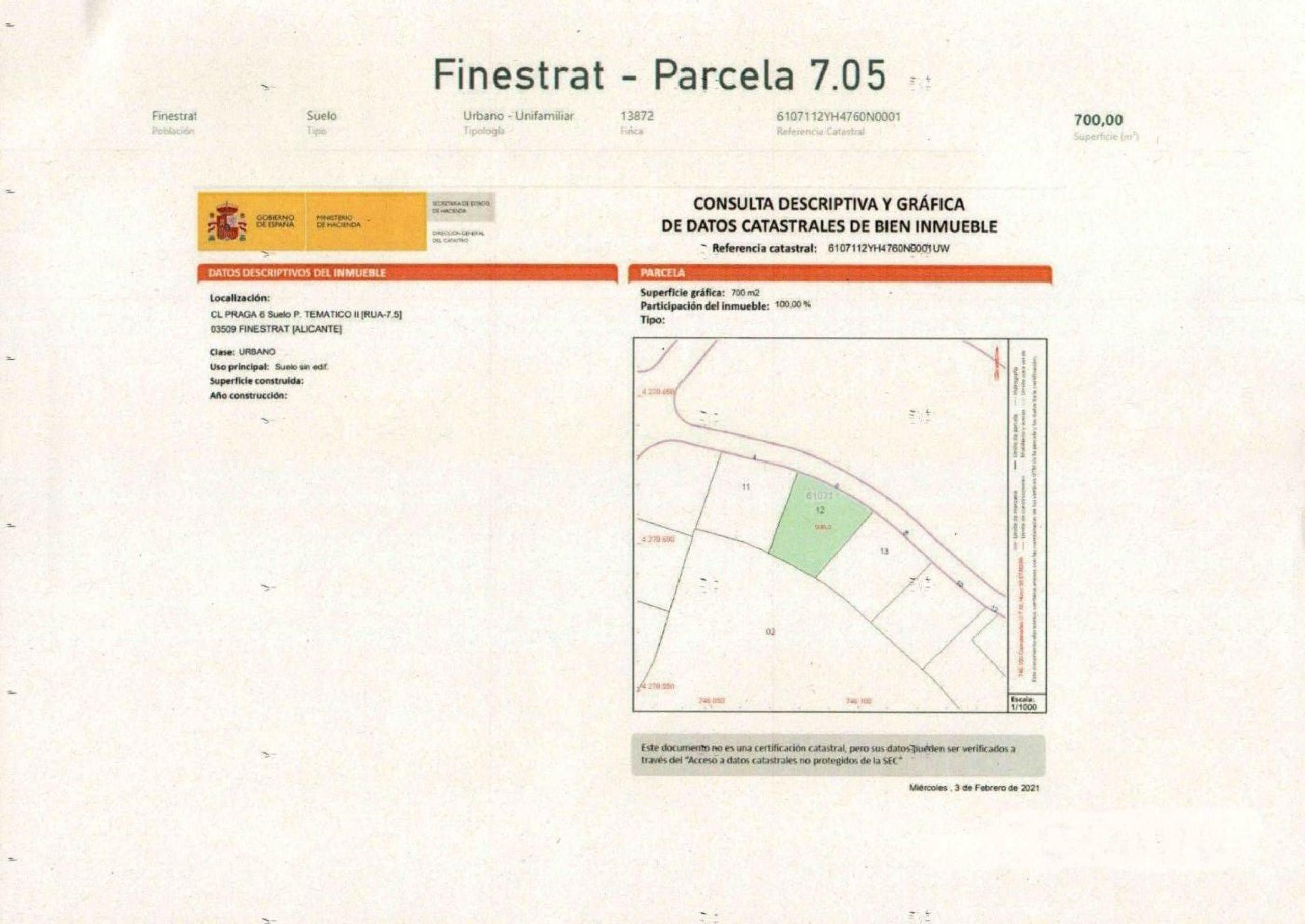 Vente diverses parcelles pour logements unifamiliales à Calle Londres 17, Finstrat